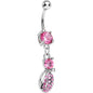 Pink Gem Lady Bug Luck Dangle Belly Ring