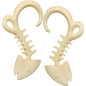 4G Organic Crocodile Wood Fish Hook Hand Carved Hanger Plug Set