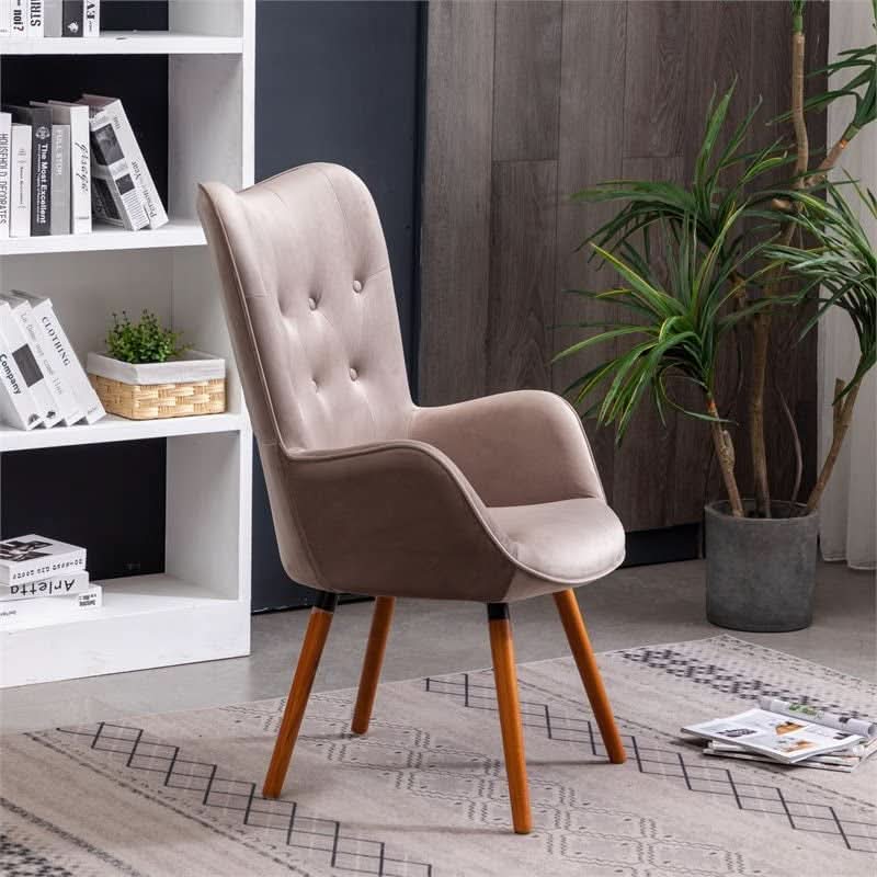 Contemporary Velvet Upholstered Accent Chair Chocolate