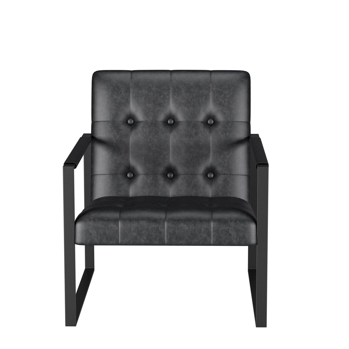 Office Chair Modern Metal Black Upholstered Pull-Out Backrest 46x25x28 in