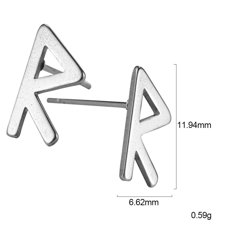 Nordic Rune Letter Earrings Made Of Stainless Steel