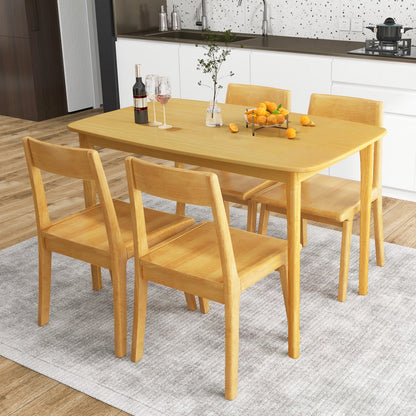48 Inch Solid Wood Dining Table with Rubber Wood Supporting Legs for Kitchen Dining Room