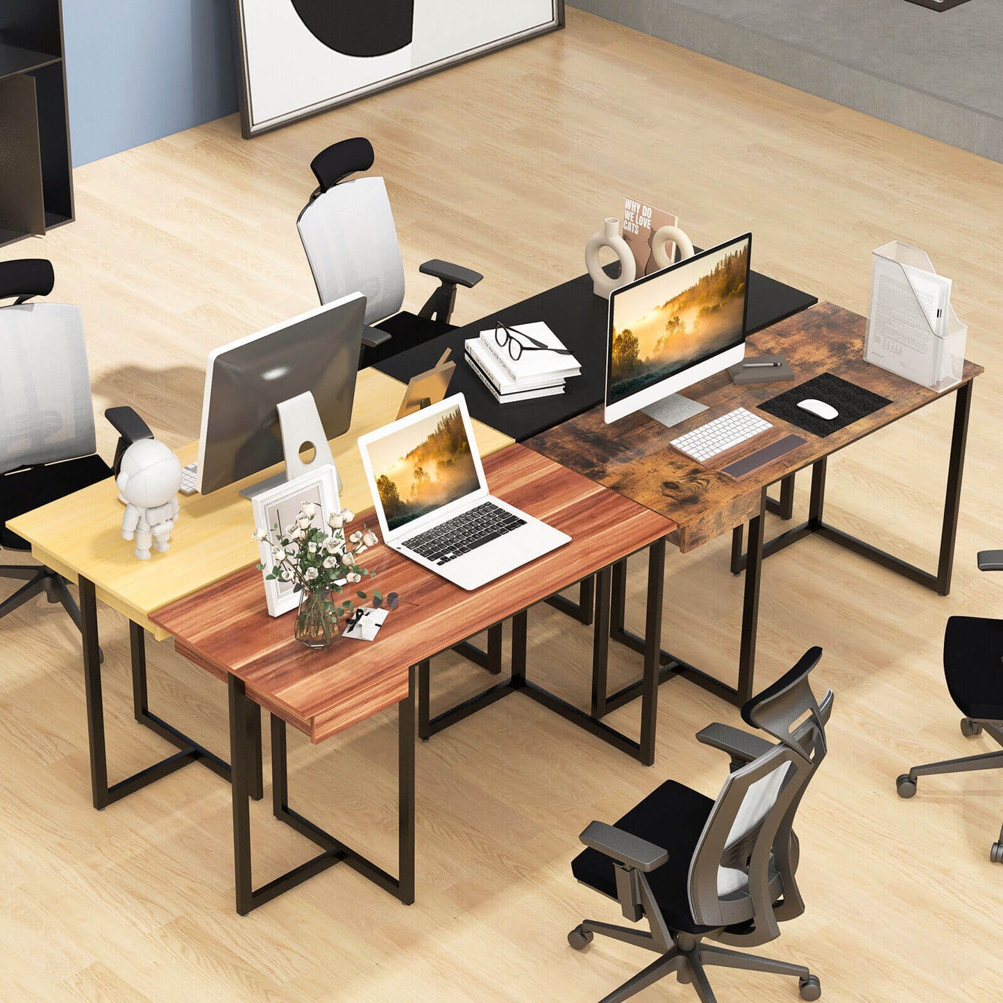 48 Inch Computer Desk with Metal Frame and Adjustable Pads