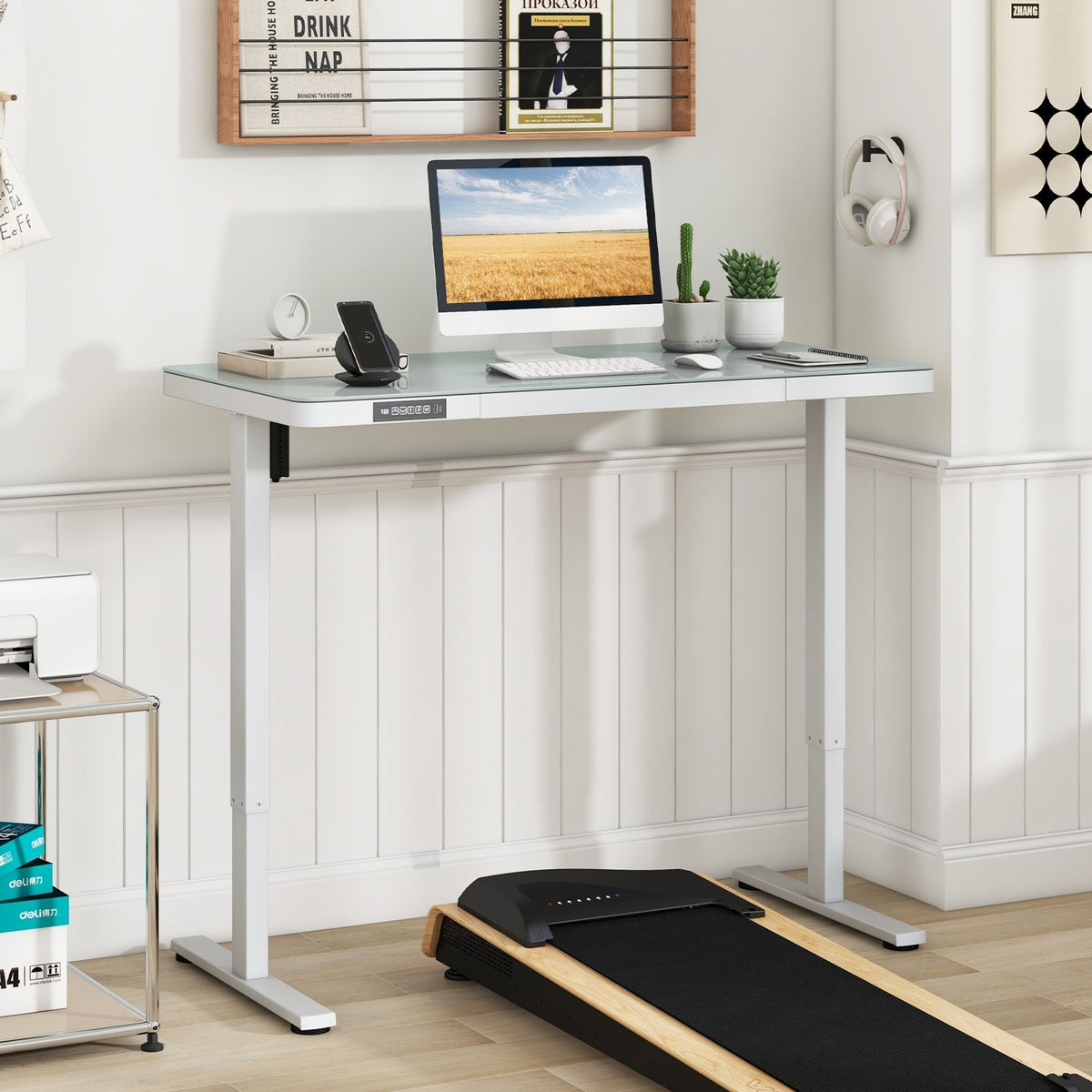 48-Inch Height Adjustable Electric Standing Desk with Drawer
