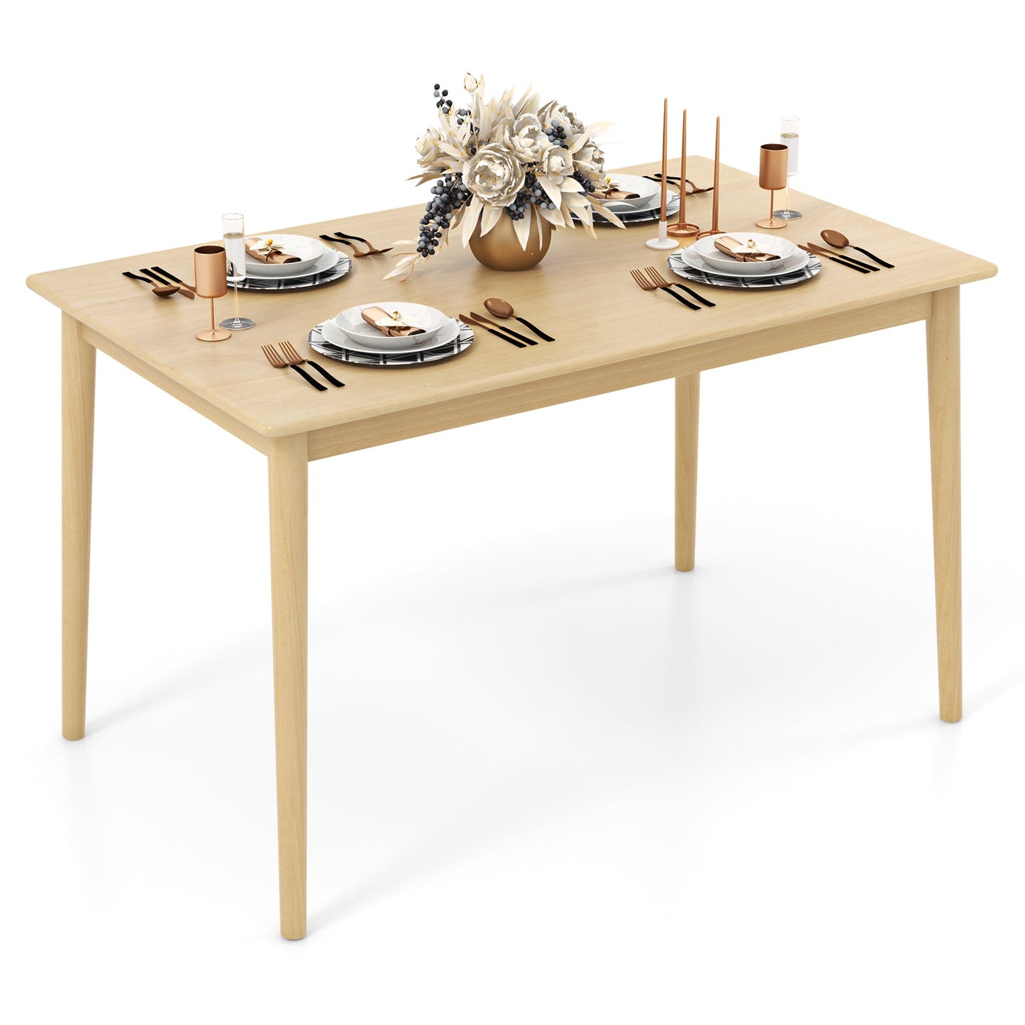 48 Inches Wooden Dining Table for 4 People