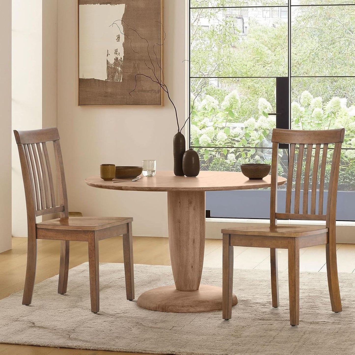 Windsor Spindle Back Dining Chairs Set Of 6 In Light Brown