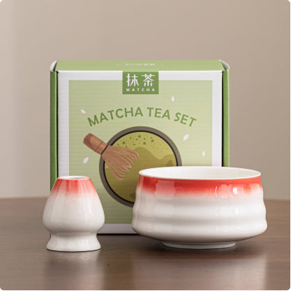 Ceramic Matcha Bowl Set – Two-Piece Stoneware