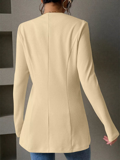 One Button Long Sleeve Blazer