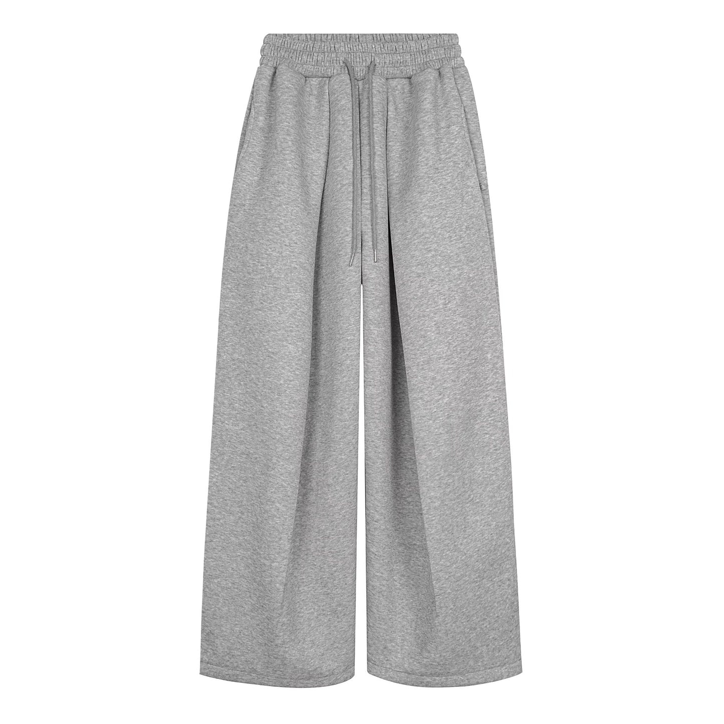 Embroidered Pleated Drawstring Sweatpants For Women Loose Straight Fit