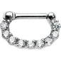 14G 1/4 Surgical Steel Clear CZ Septum Clicker