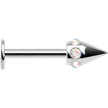16G Stainless Steel Aurora Gem Cone Labret Monroe