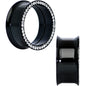 25mm Black PVD Coated Steel Clear Gem Screw Fit Plug Set