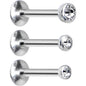 16G 5/16 Clear Gem Helix Cartilage Barbell 3 Pack Set
