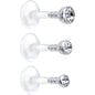 16G 1/4 Clear Gem Bioplast Triple Forward Helix Barbell 3 Pack Set