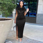New Burgundy Cashmere Plus Size Dresses Women Dress Summer