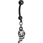 Clear Gem Celestial Star Solo Black Wing Dangle Belly Ring