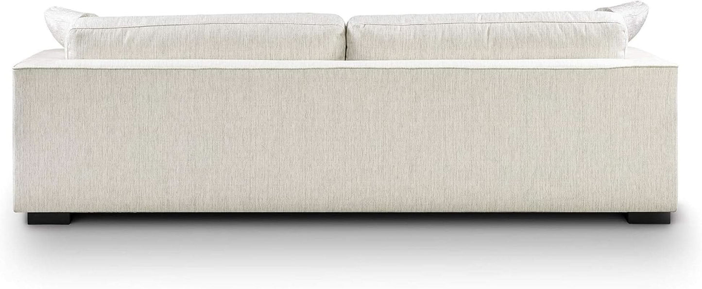 Capri Fabric Sofa Bright Ash Down Pillows Modern Living