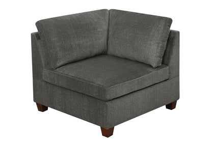 Sofa Modular Chenille Gray 8-Piece Chaise Ottoman