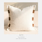 Wabi-sabi-style Cushion In Coffee And Off-white Cotton-linen Throw Pillow