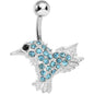 Aqua Gem As the Crow Flies Bird Belly Ring
