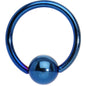18G 5/16 Light Blue Titanium Captive Ring