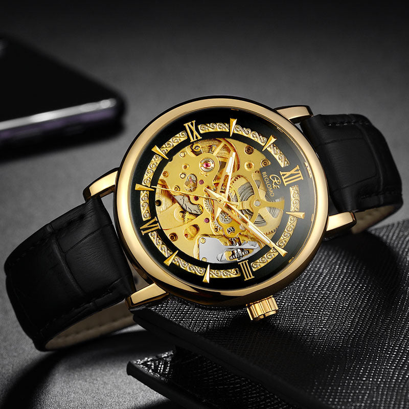 European And American-style Mens Fashionable Hollow-out Mechanical Watch