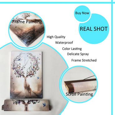 Two Dancing Cranes Artwork – Modern Canvas & Scroll Wall Art
