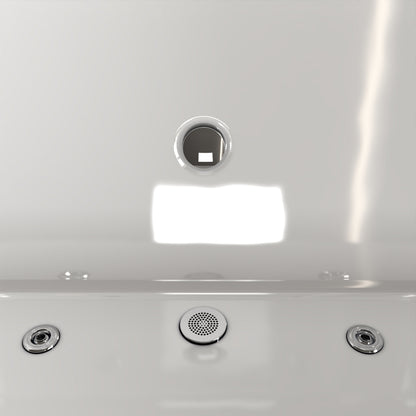 67' Rectangle Acrylic Whirlpool Bathtub Freestanding Soaker Tub Chrome Drain cUPC