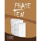 Phase Ten 120 Score sheets: Large Size (8.5 x 11 inches) - Paperback