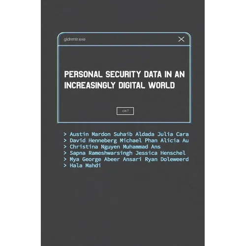 Personal Security Data in an Increasingly Digital World - Paperback