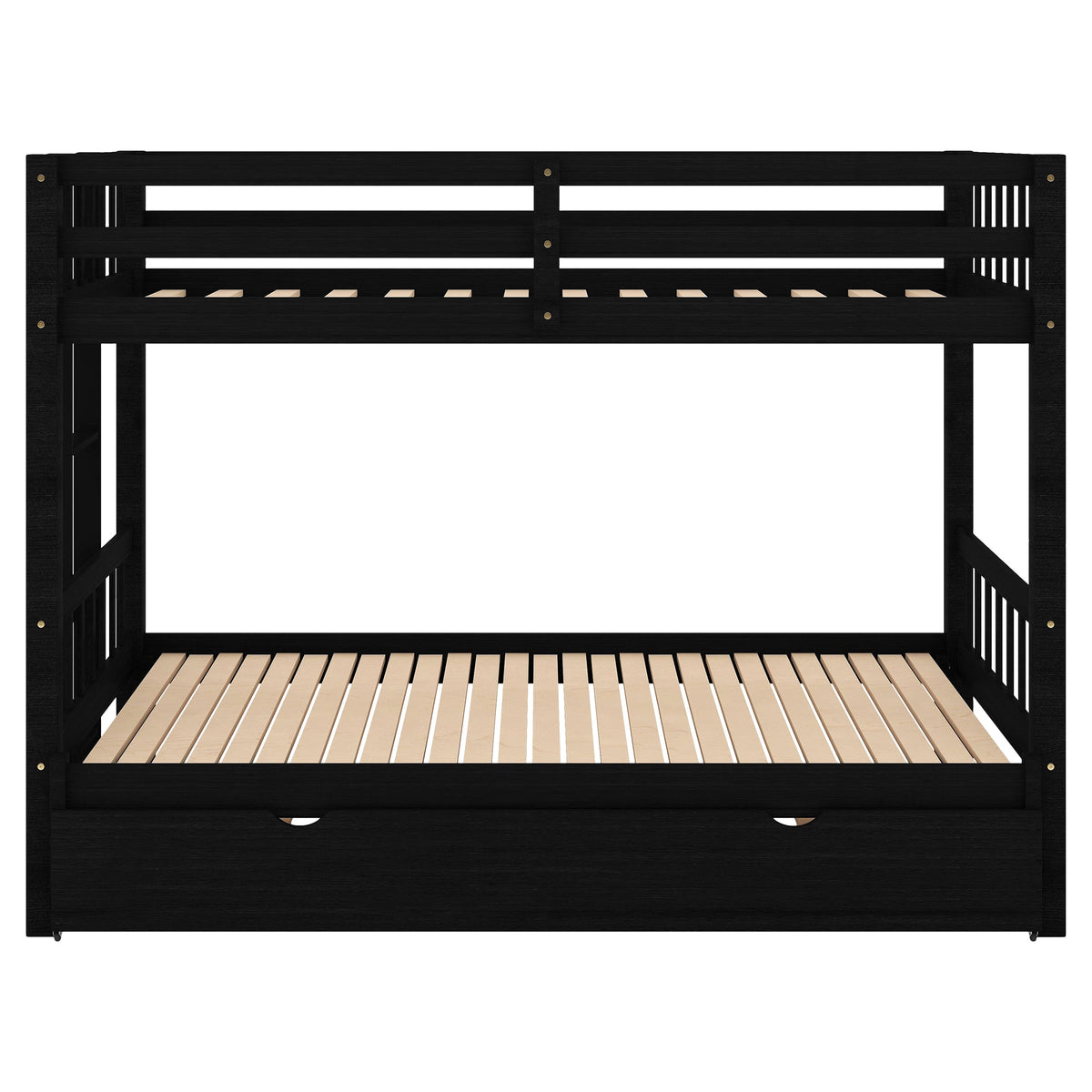 Twin over Pull-out Bunk Bed with Trundle  Espresso