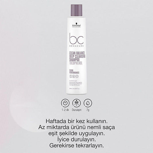 Bonacure Sulfate-Free Deep Cleansing Shampoo - Vegan, Silicone-Free, Gentle on Hair & Scalp - 8.45 fl oz