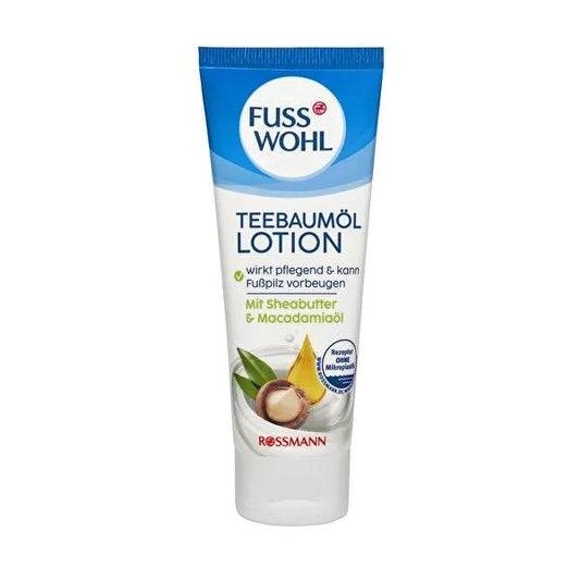 Fusswohl Foot Care Lotion with Tea Tree Oil - Moisturizing & Softening Foot Lotion for Dry Feet - 2.54 fl oz