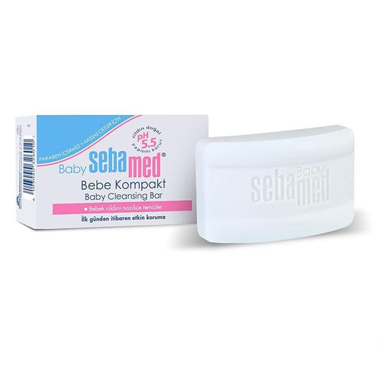 Sebamed Baby Cleansing Bar - Gentle Soap-Free Wash for Sensitive Skin, pH 5.5, Protects Newborn Skin, 100gr