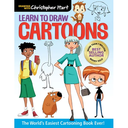 Learn to Draw Cartoons: The World's Easiest Cartooning Book Ever! - Easy How to Draw Cartoon Characters and Animals Step by Step for Kids and Adults - Paperback