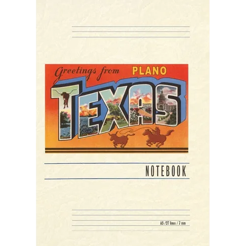 Vintage Lined Notebook Greetings from Plano, Texas - Paperback