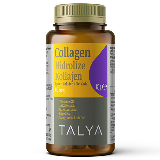 Talya Hydrolyzed Collagen Dietary Supplement for Adults - 60 Tablets - Skin, Hair, and Joint Health Support