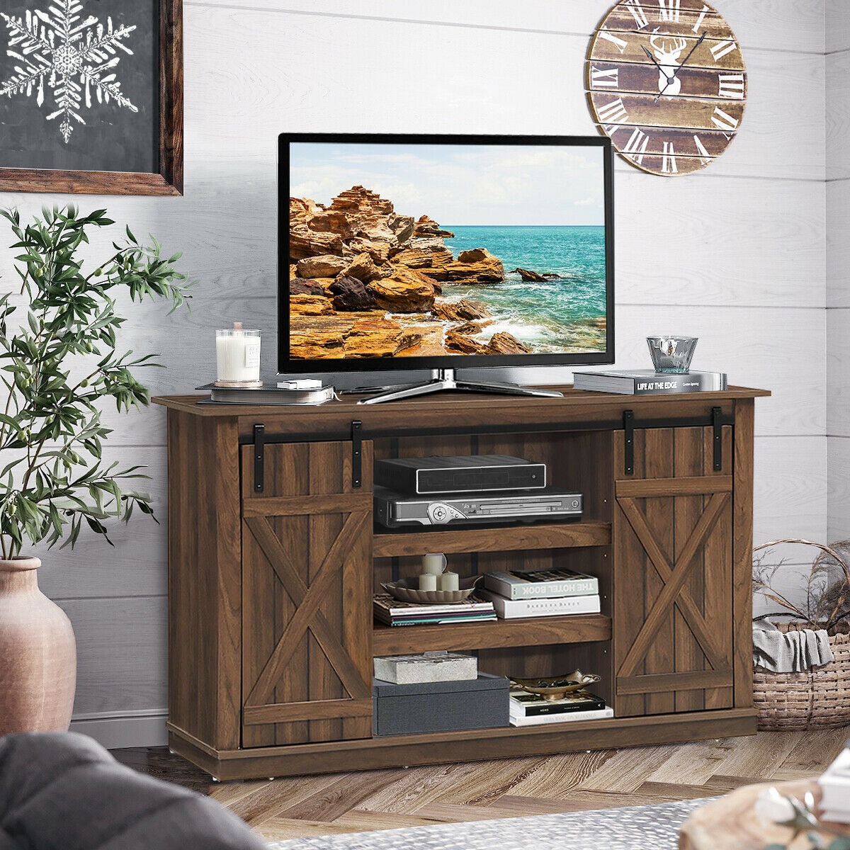 Sliding Barn TV Stand Console Table