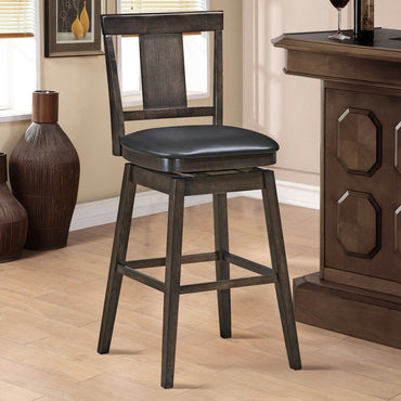 24 inch Swivel Upholstered Counter Height Bar Chair with Rubber Wood Legs