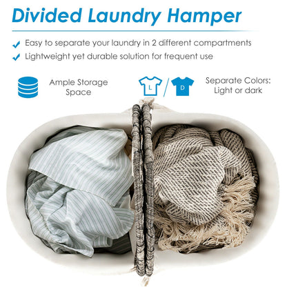 Handwoven Laundry Hamper Basket with 2 Removable Liner Bags