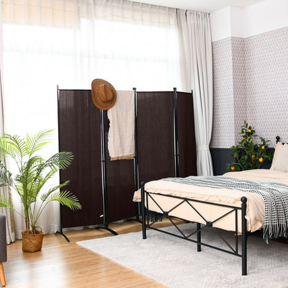 4-Panel Room Divider with Steel Frame