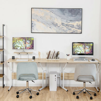 88.5 Inch L Shaped Reversible Computer Desk Table with Monitor Stand