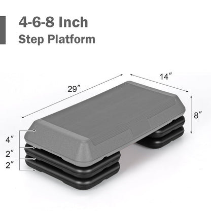 29 Inch Adjustable Workout Fitness Aerobic Stepper Exercise Platform