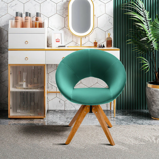 Swivel Accent Chair with Oversized Upholstered Seat for Home Office
