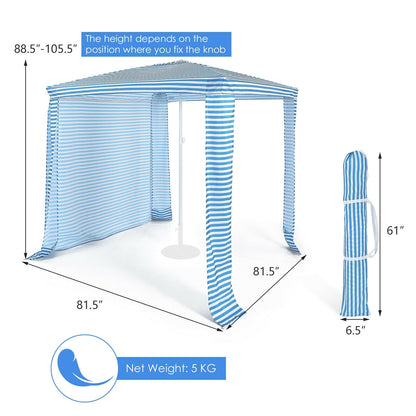6.6 x 6.6 Feet Foldable and Easy-Setup Beach Canopy With Carry Bag