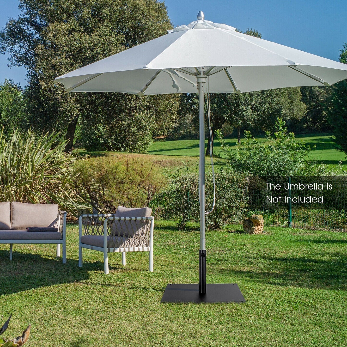 25 Inch Square Patio Umbrella Base 42 LBS Weighted