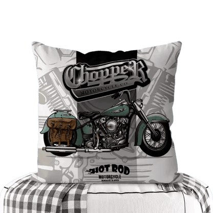 Motorcycle-Themed Double-Sided Square Pillow