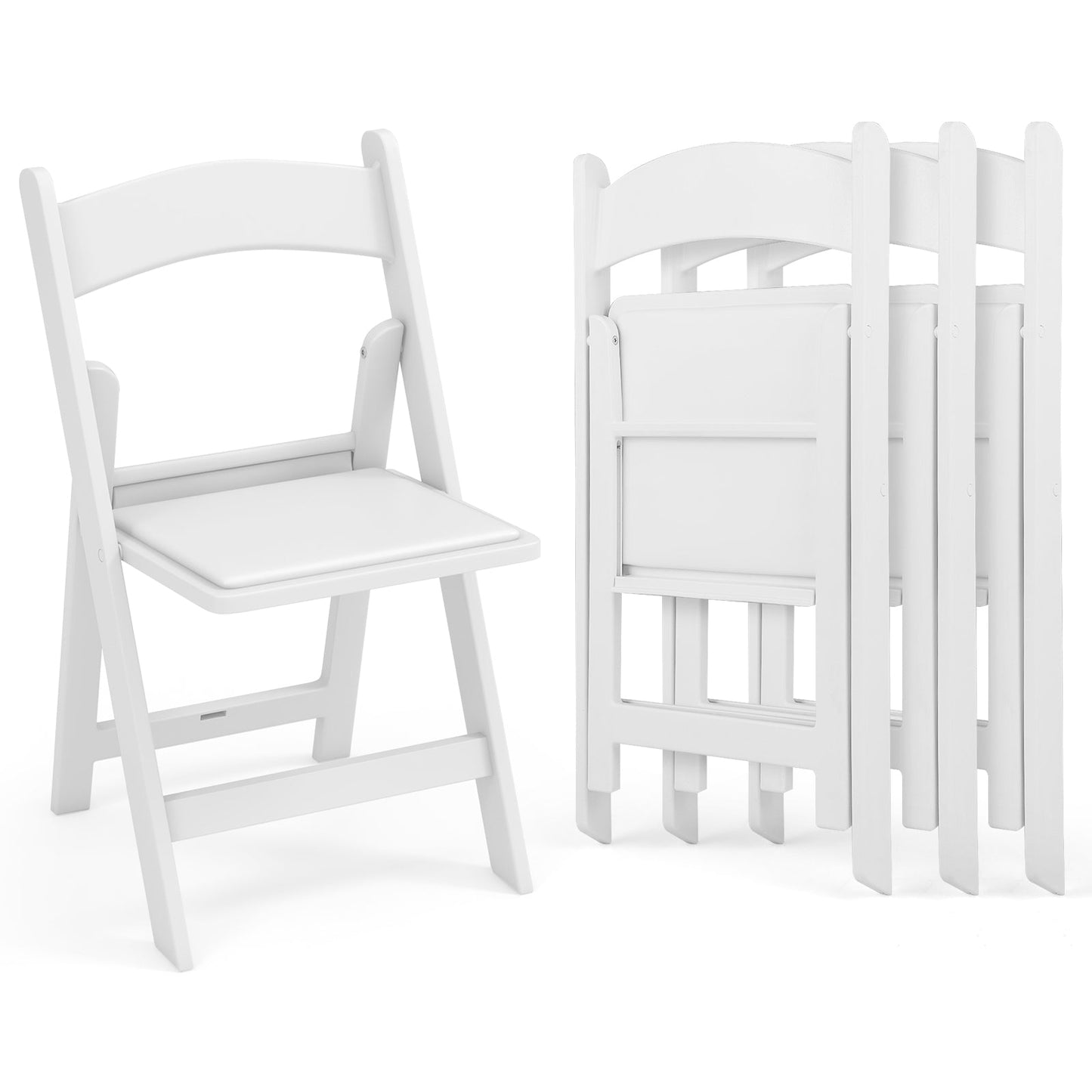 4 Pack Resin Folding Chairs with Padded Seat