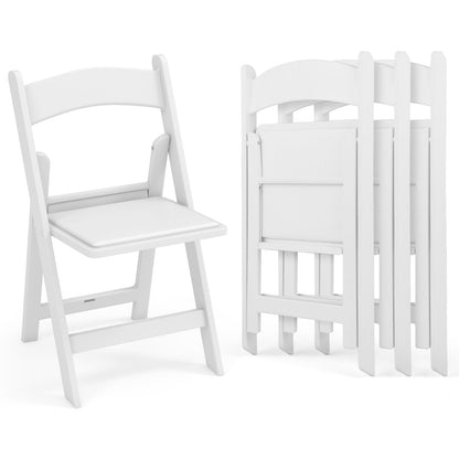 4 Pack Resin Folding Chairs with Padded Seat