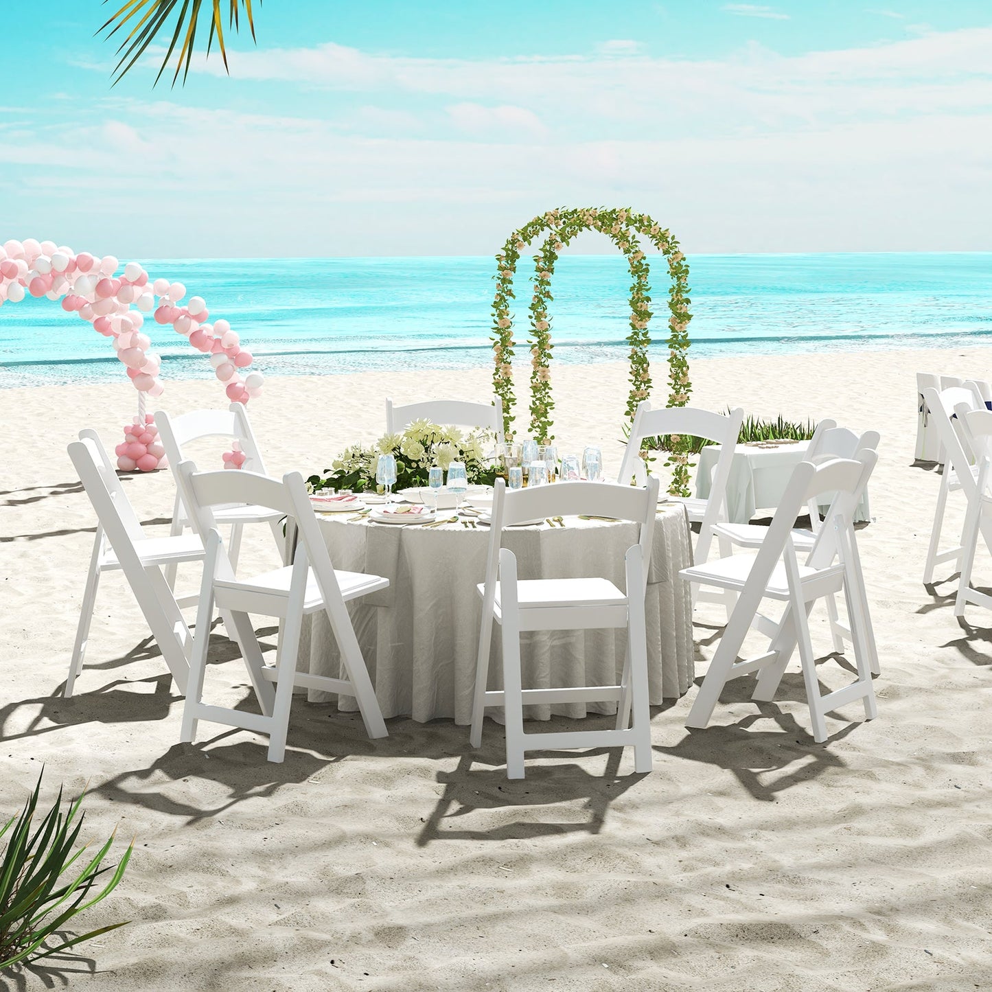 4 Pack Resin Folding Chairs with Padded Seat